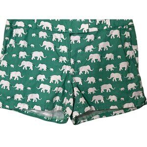 Ann Taylor Loft Linen Blend Shorts 8 Rivier Elephant Novelty Beach Coastal Resor
